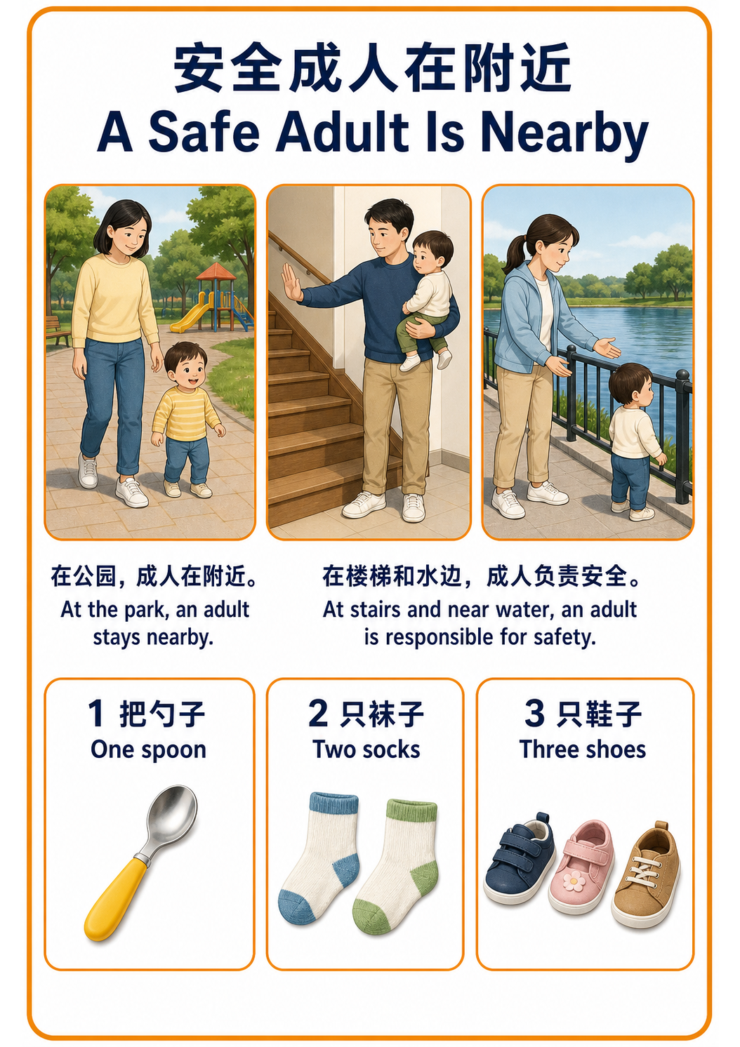 Adults Stay Close for Safety