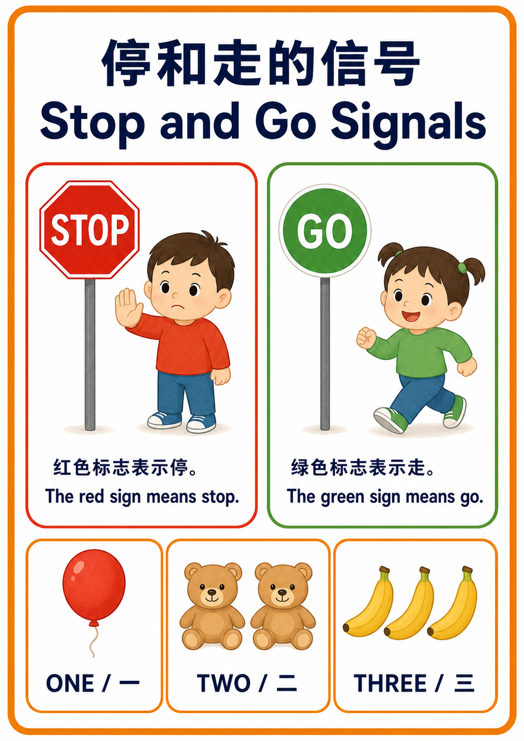 Stop and Go Signals teaching poster