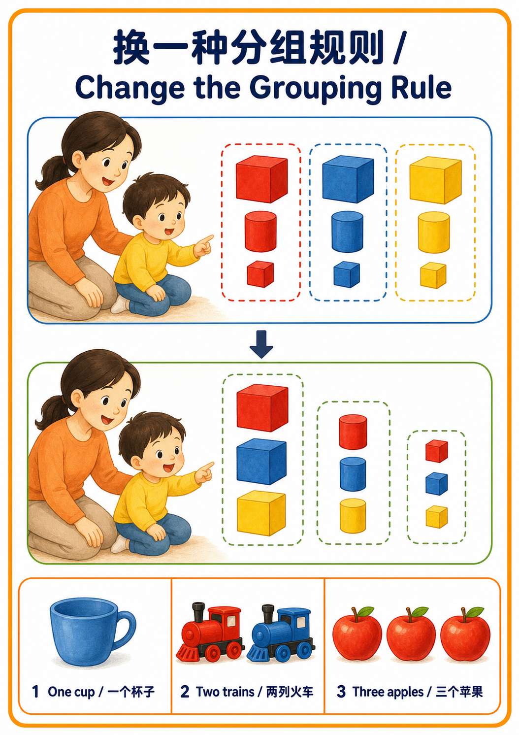 Show a Toddler That the Same Pictures Can Be Sorted Two Ways