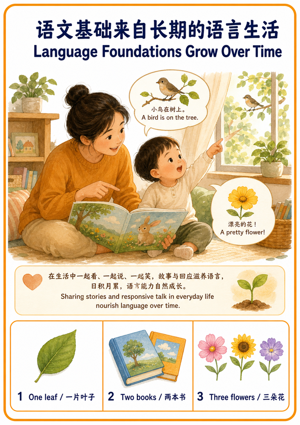 Language Foundations Grow Over Time teaching poster