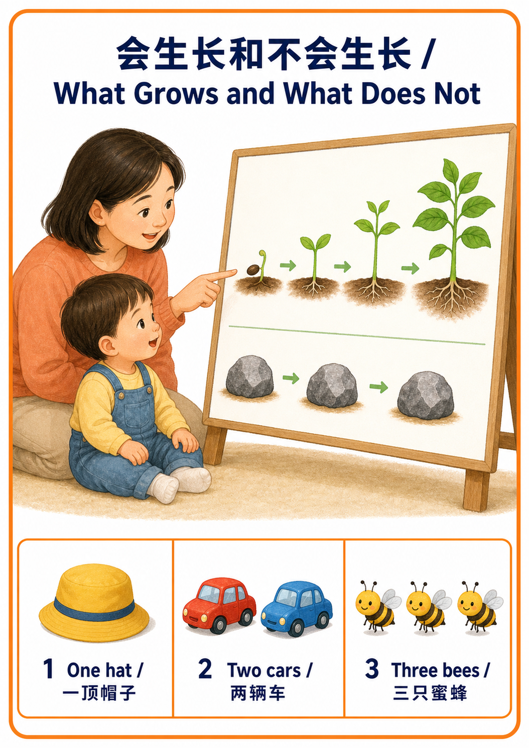 What Grows and What Does Not teaching poster