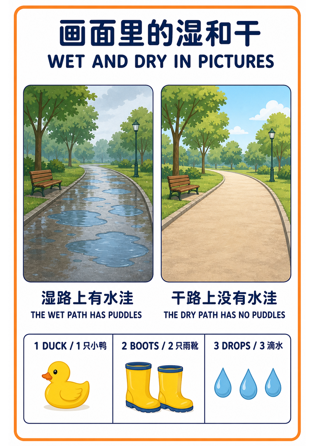 Wet and Dry in Pictures teaching poster