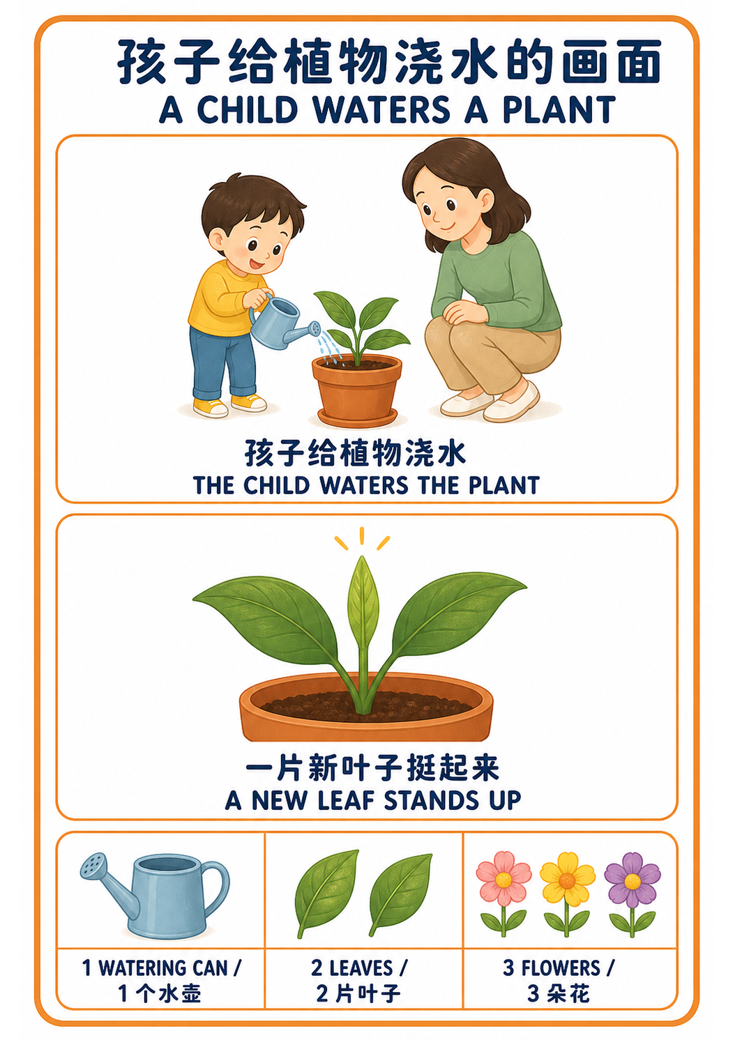 A Child Waters a Plant teaching poster