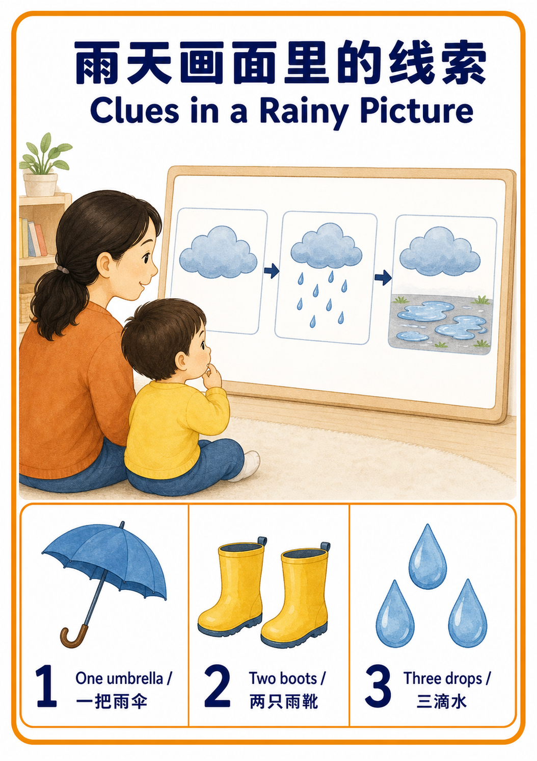 Clues in a Rainy Picture teaching poster