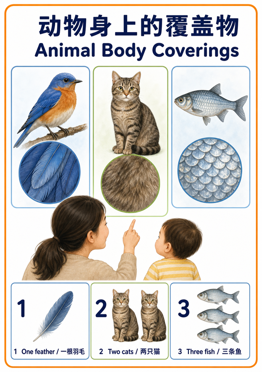 Animal Body Coverings teaching poster
