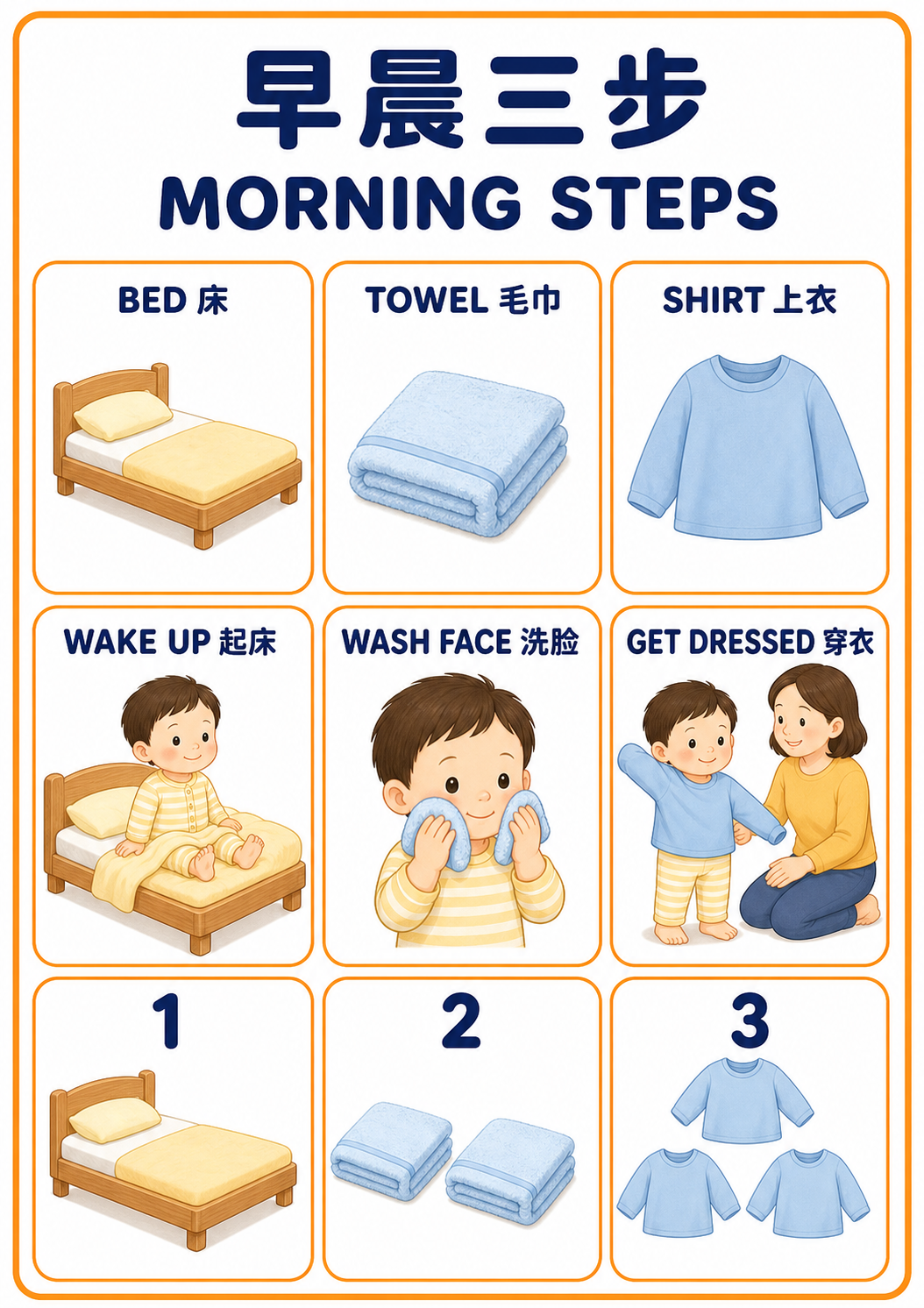 A4 Morning Steps teaching picture