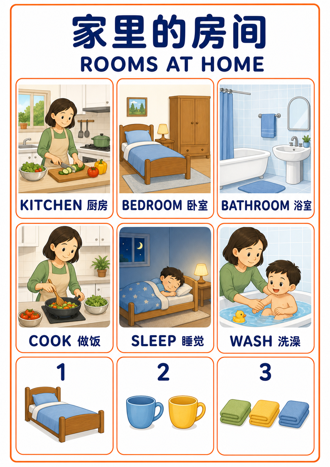 A4 Rooms at Home teaching picture