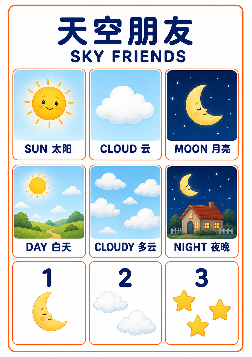 A4 Sky Friends teaching picture