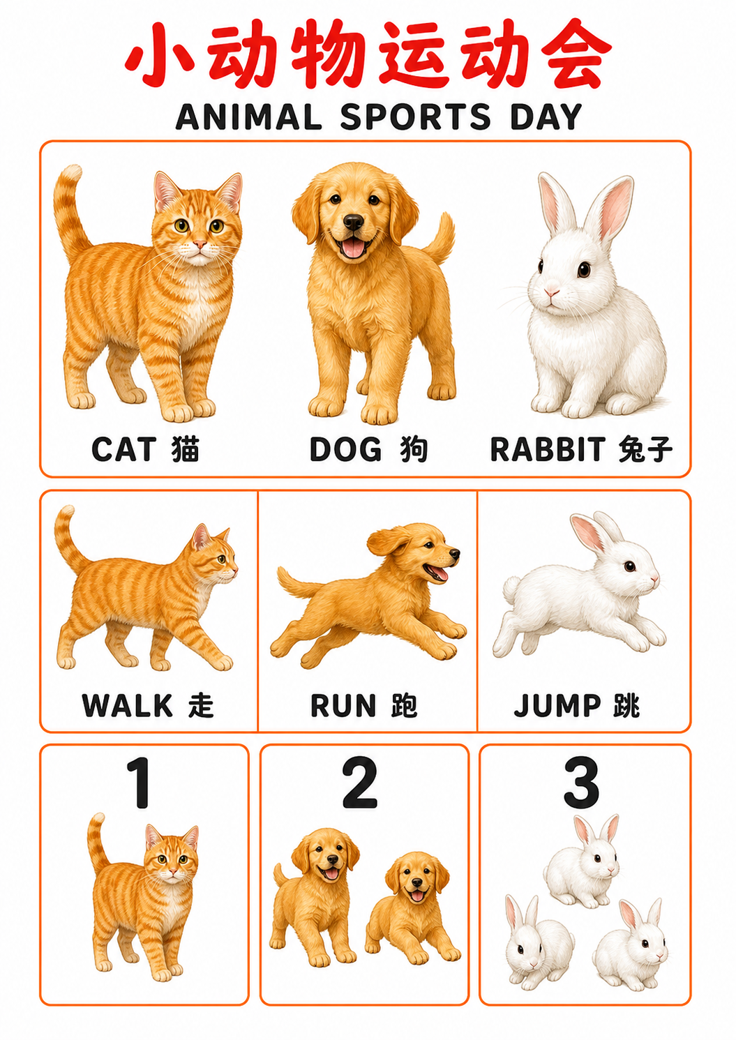 A4 Animal Sports Day teaching picture