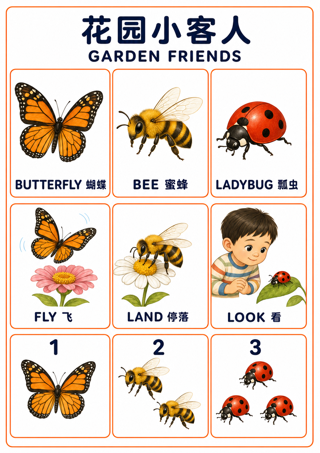 A4 Garden Friends teaching picture