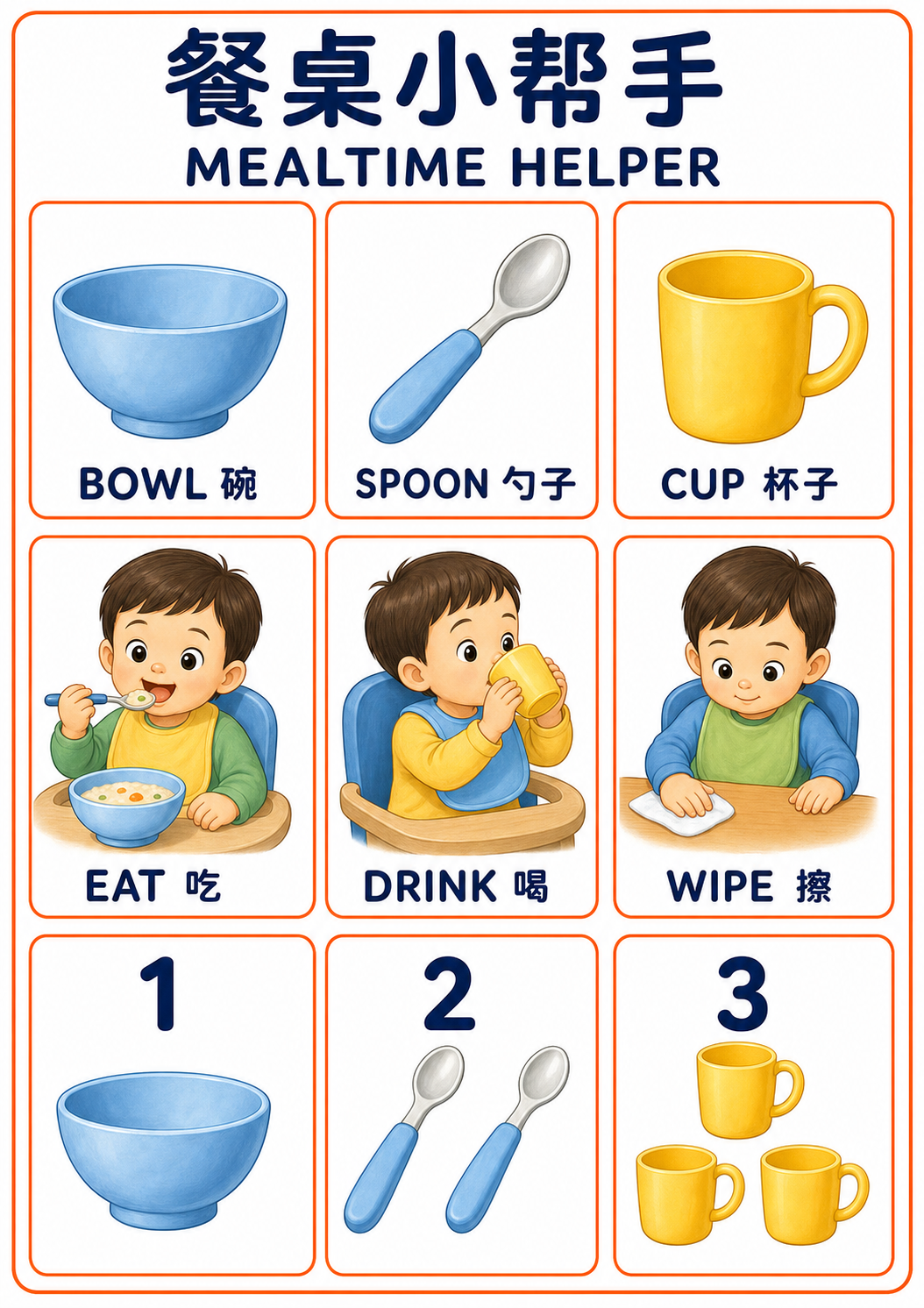 A4 Mealtime Helper teaching picture
