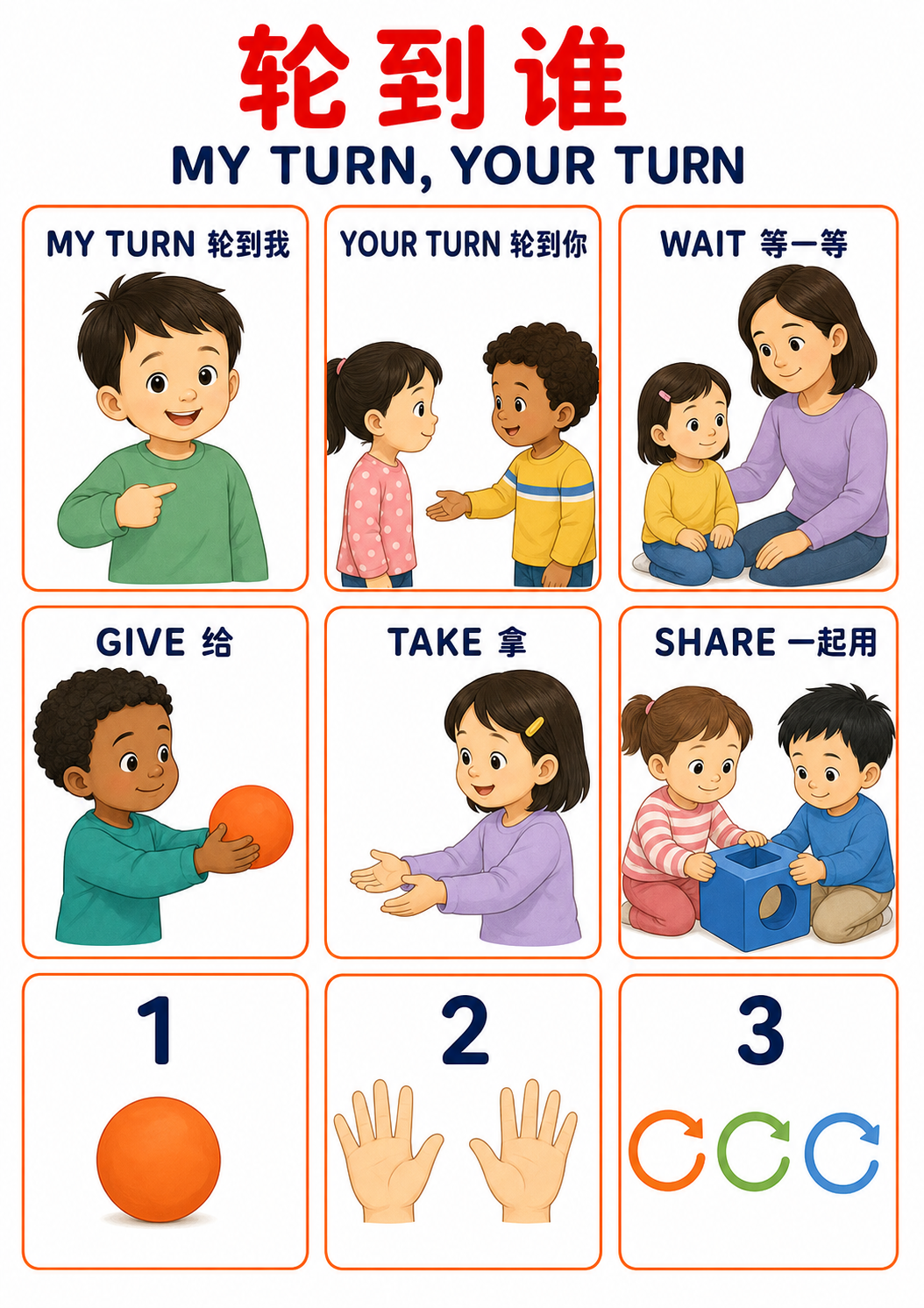 A4 My Turn, Your Turn teaching picture