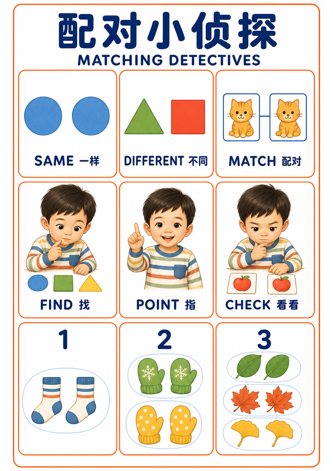 A4 Matching Detectives teaching picture