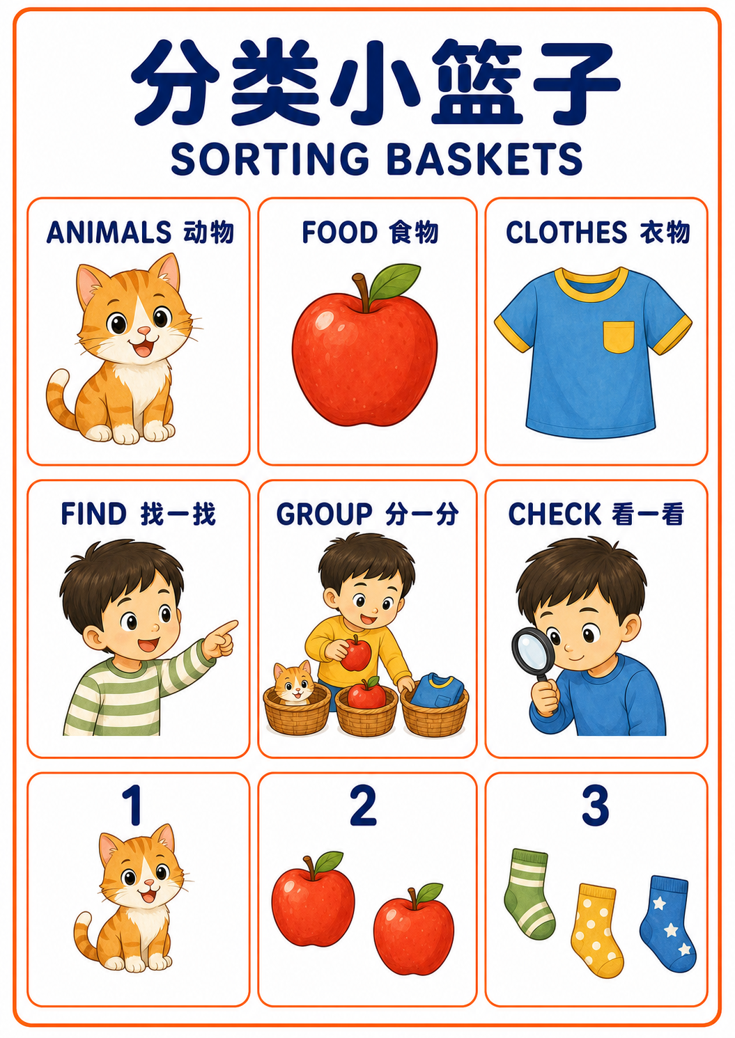 A4 Sorting Baskets teaching picture