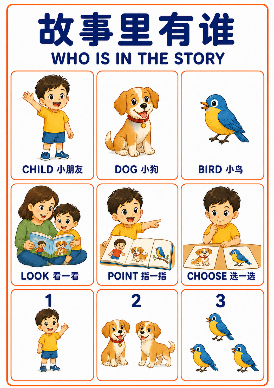 A4 Who Is in the Story teaching picture