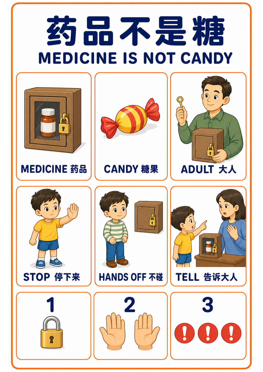 药品不是糖 A4 教学图
