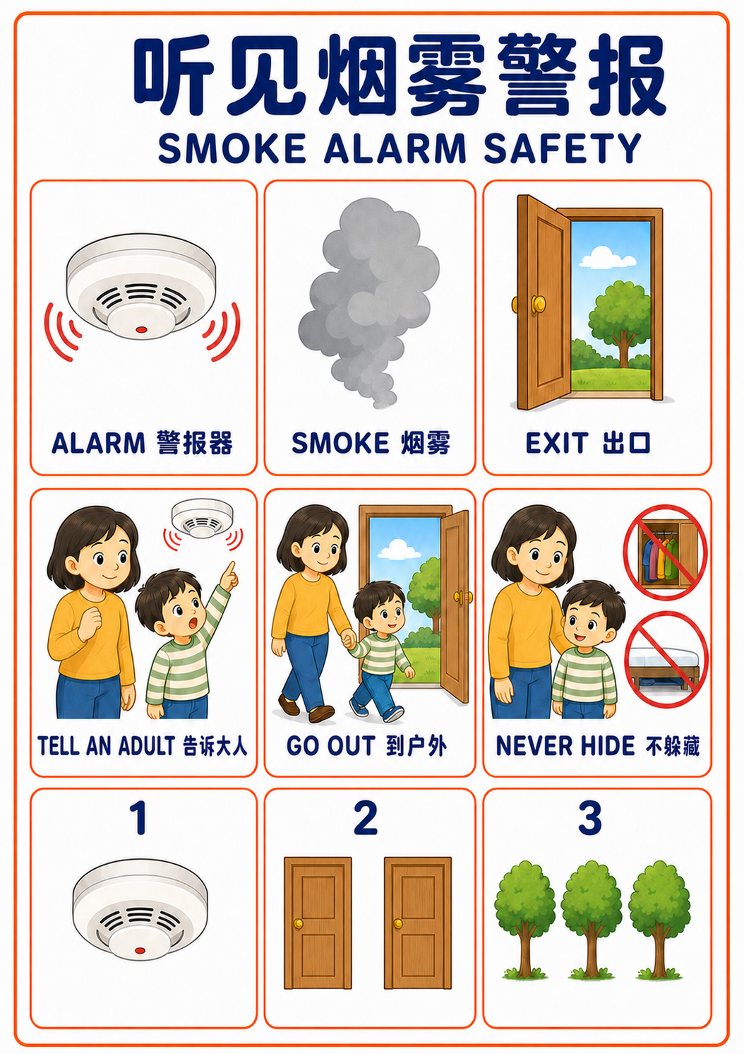 A4 Smoke Alarm Safety teaching picture