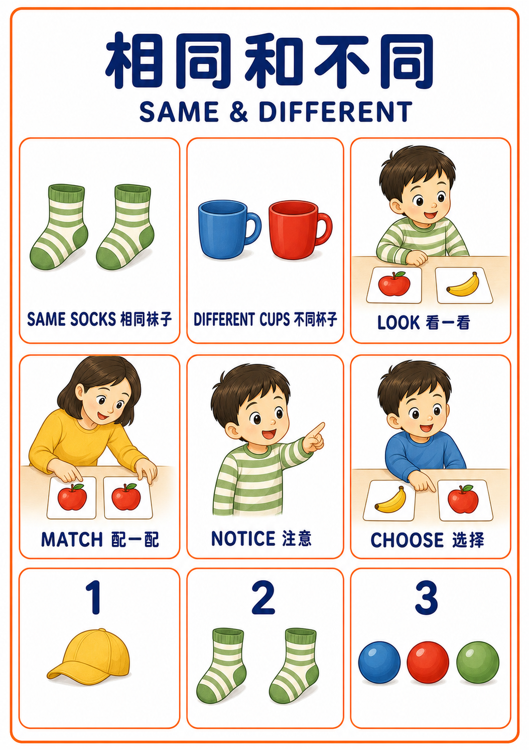 相同和不同 A4 教学图