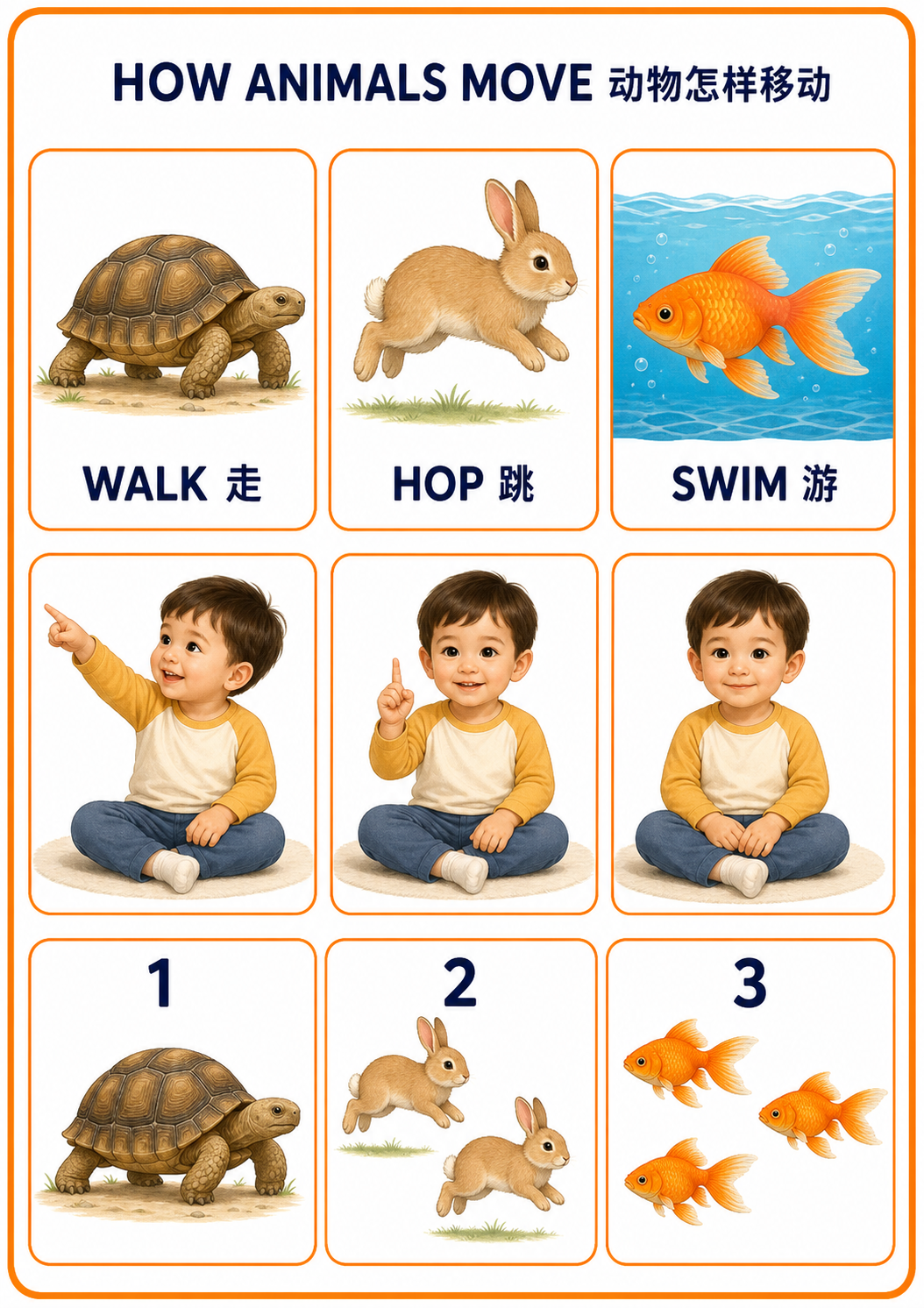 How Animals Move A4 teaching picture