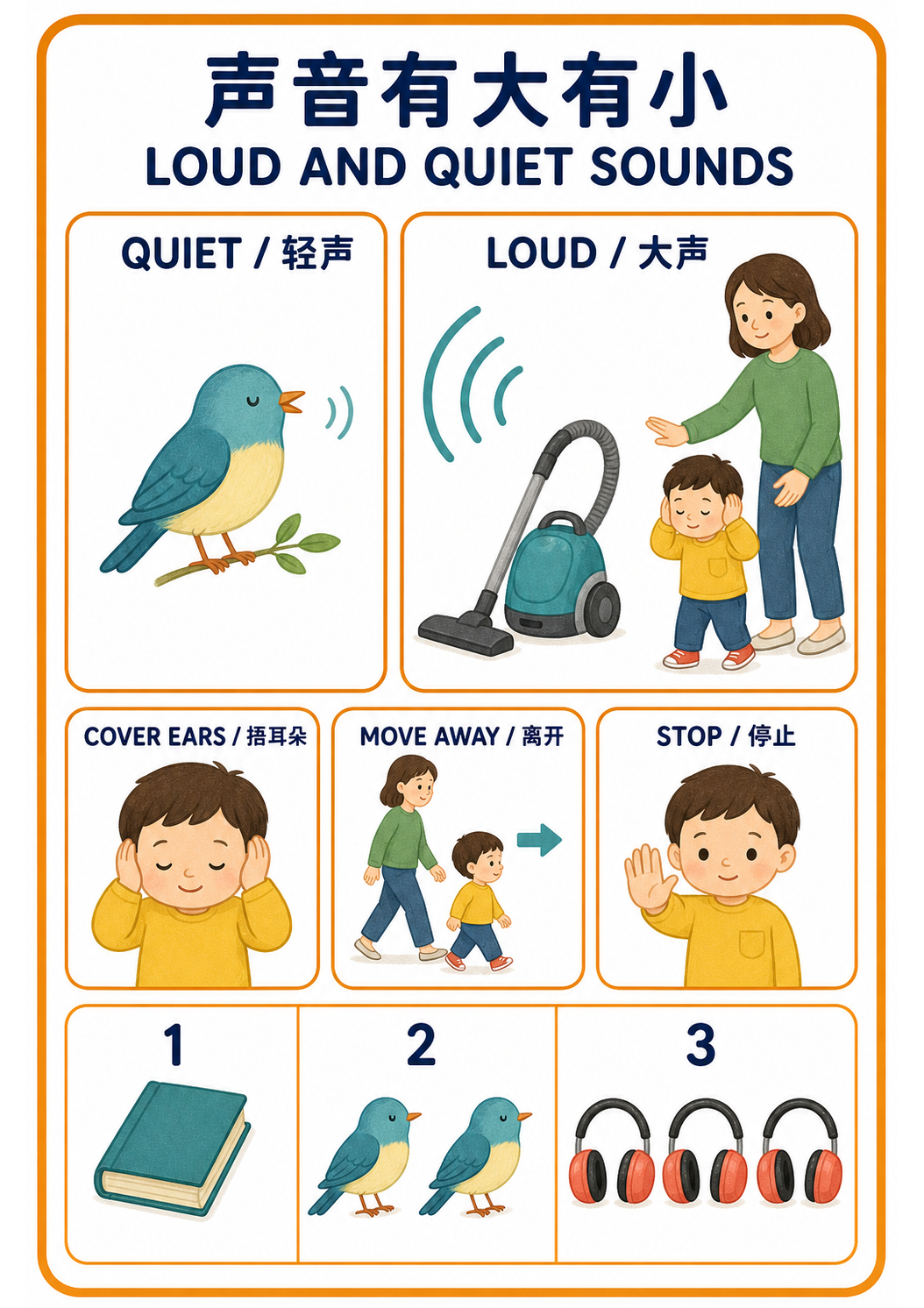 Loud and Quiet Sounds A4 teaching picture