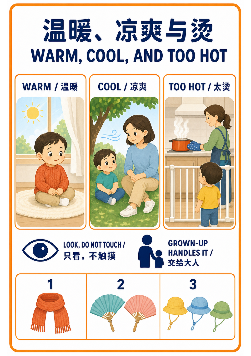 Warm Cool and Too Hot A4 teaching picture