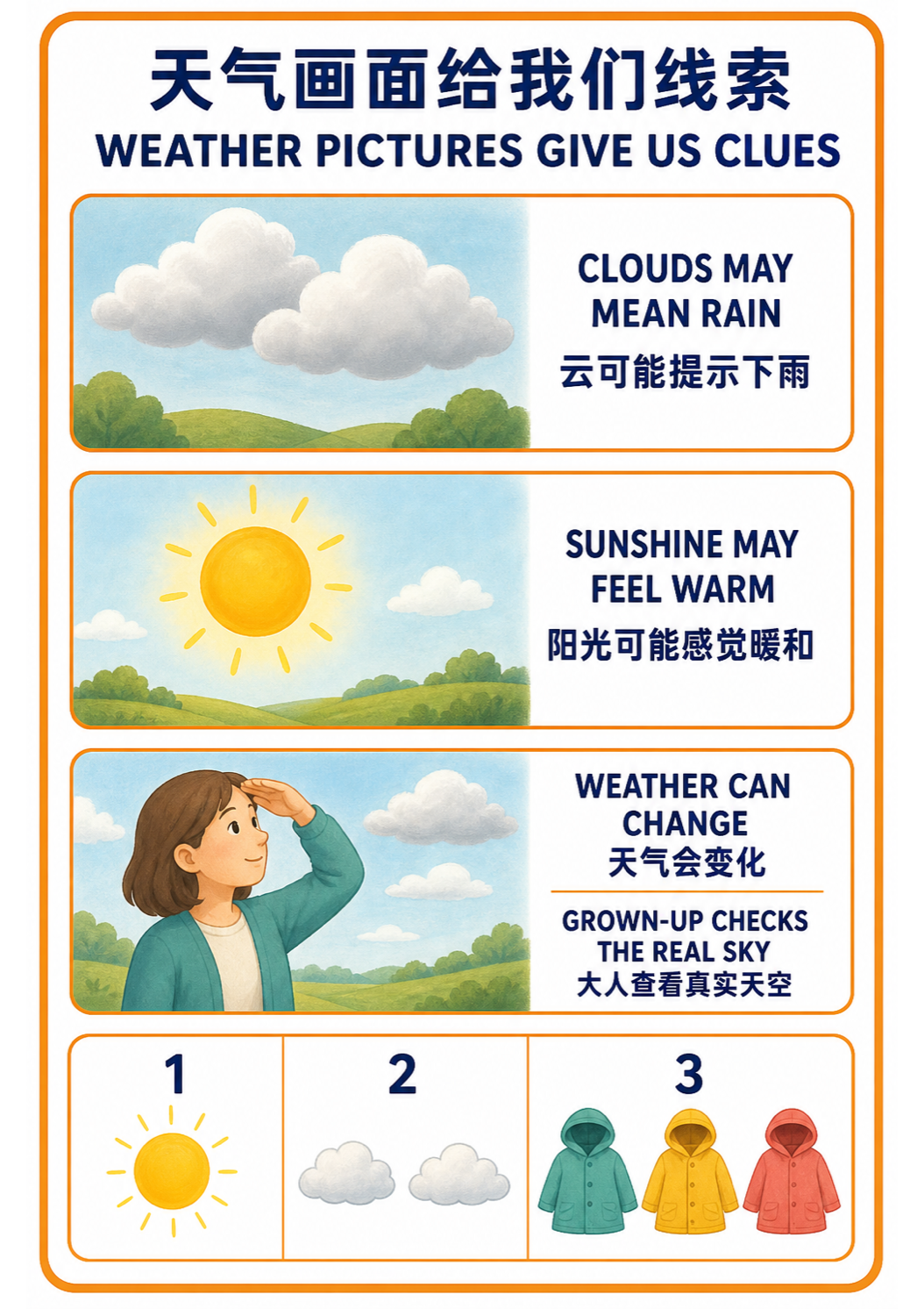 Weather Pictures Give Us Clues A4 teaching picture